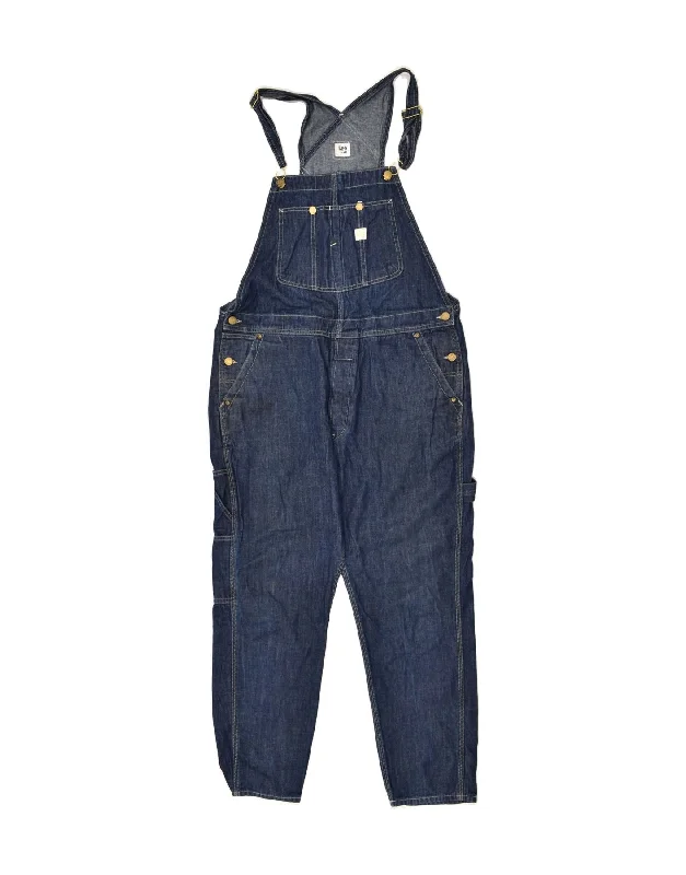 LEE Womens Cargo Dungarees Tapered Jeans Large W38 L28 Blue Cotton Stylish High-Waist Jeans