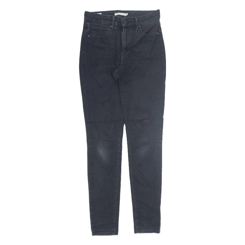 LEVI'S 721 High Rise BIG E Jeans Black Denim Regular Skinny Womens W28 L32 Trendy Wide-Legged High-Waist Jeans LEVI'S 721 High Rise BIG E Jeans Black Denim Regular Skinny Womens W28 L32 Trendy Wide-Legged High-Waist Jeans