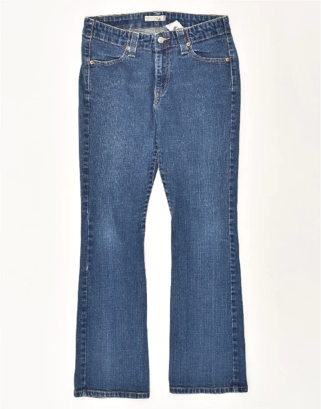 LEVI'S Womens 525 Bootcut Jeans US 8 Medium W30 L30 Blue Cotton Chic Rolled Cuff Denim Jeans