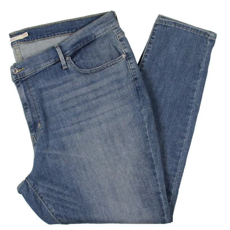 Levi's Womens Plus 711 Mid Rise Stretch Skinny Jeans Chic Rip-Detail High-Waist Jeans