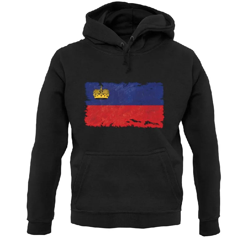 Liechtenstein Grunge Style Flag Unisex Hoodie Hoodie with Drawcord Adjustable Secure Liechtenstein Grunge Style Flag Unisex Hoodie Hoodie with Drawcord Adjustable Secure