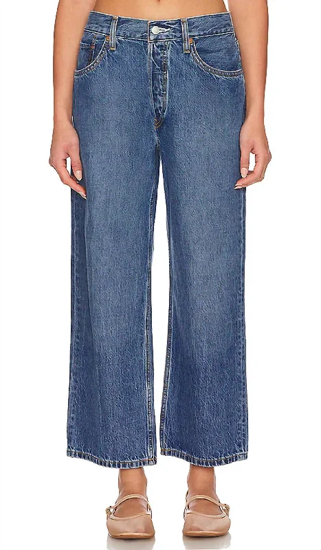 Loose Crop Jeans In Peyote Flow Casual Distressed Denim Jeans