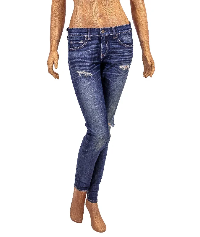 Low-Rise Slim Boyfriend Jeans Cozy Relaxed Fit Denim Jeans