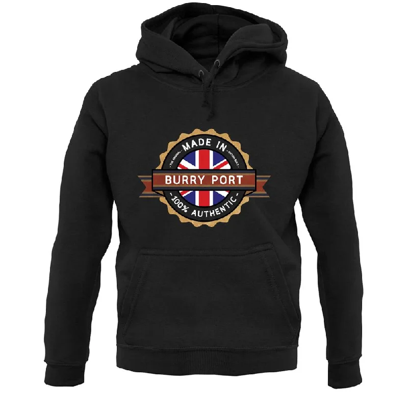 Made In Burry Port 100% Authentic Unisex Hoodie Hoodie with Strings Custom Fit Adjustable