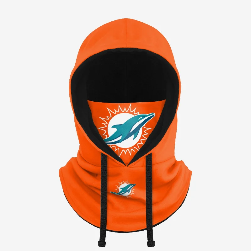 Miami Dolphins Alternate Team Color Drawstring Hooded Gaiter Hoodie with Elastic Cuffs Stretchable Comfortable Miami Dolphins Alternate Team Color Drawstring Hooded Gaiter Hoodie with Elastic Cuffs Stretchable Comfortable
