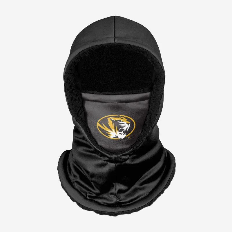 Missouri Tigers Black Hooded Gaiter Hoodie with Elastic Cuffs Stretchable Comfortable Missouri Tigers Black Hooded Gaiter Hoodie with Elastic Cuffs Stretchable Comfortable