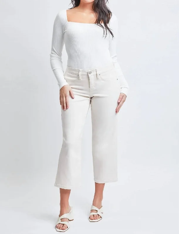 Missy High-Rise Hyperstretch Wide Leg Jeans In Gardenia Stylish High-Waisted Denim