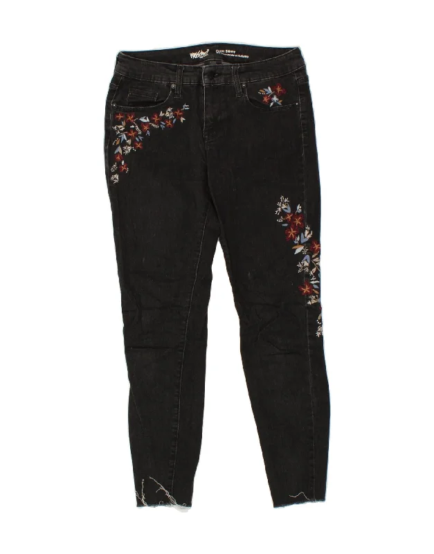MOSSIMO Womens Curvy Skinny Jeans US 4 Small W30 L27 Black Floral Cotton Stylish High-Waisted Denim MOSSIMO Womens Curvy Skinny Jeans US 4 Small W30 L27 Black Floral Cotton Stylish High-Waisted Denim