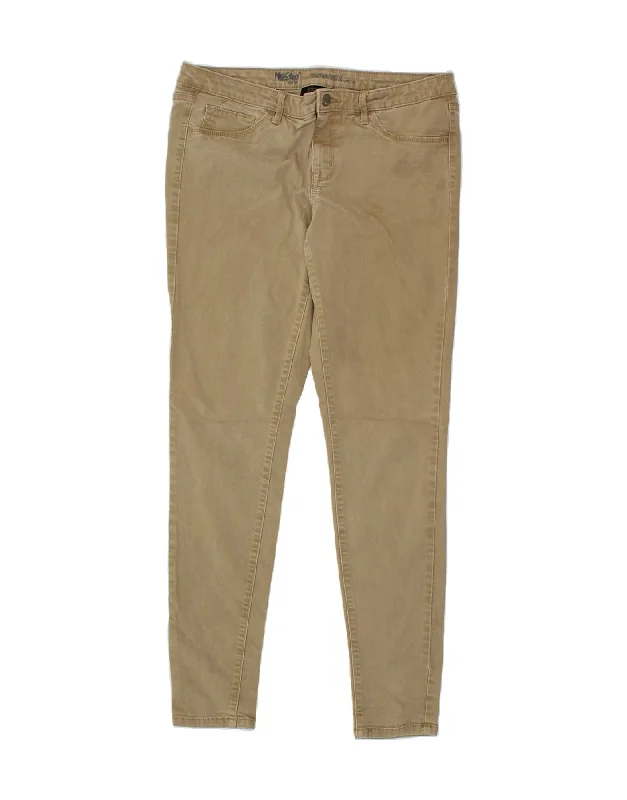 MOSSIMO Womens Mid Rise Jegging Jeans US 12 Large W32 L31 Beige Cotton Fashionable Distressed Jeans