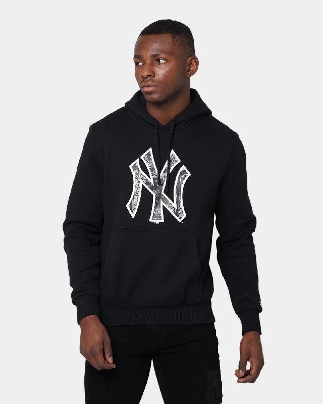 New Era New York Yankees Hoodie Black Hoodie with Drop Shoulder Relaxed Streetwear