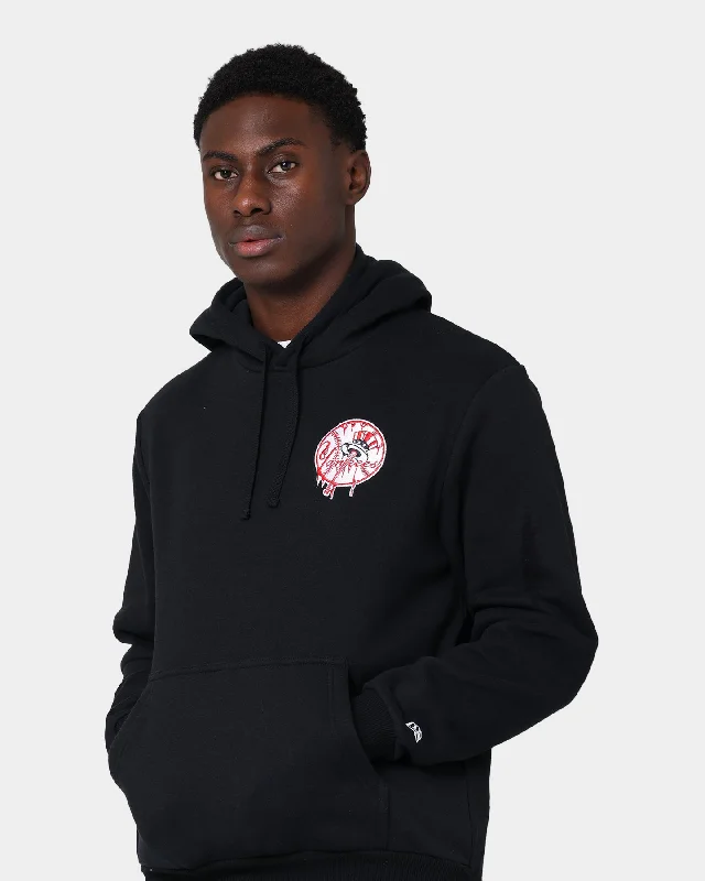 New Era New York Yankees Melted Logo Hoodie Black Hoodie with Hem Contrast Bold Stylish
