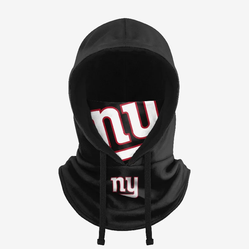 New York Giants Black Drawstring Hooded Gaiter Hoodie with Print Artistic Unique