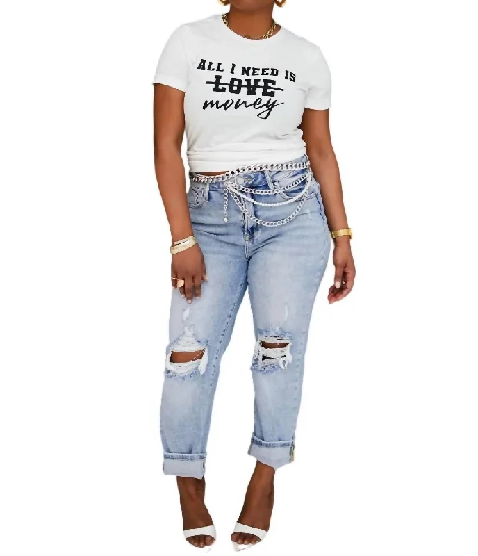 Not Your Average Mom Jeans In Light Denim Casual Distressed Denim Jeans