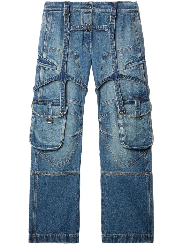 Off White Jeans Blue Elegant High-Waisted Flared Jeans