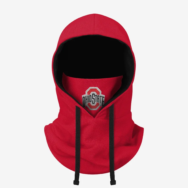 Ohio State Buckeyes Waffle Drawstring Hooded Gaiter Hoodie Jacket Zipper Layering