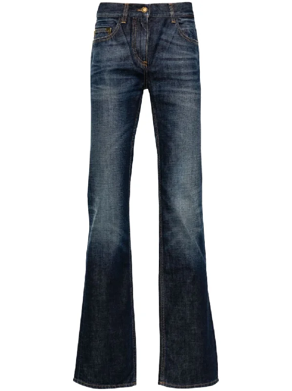 Palm Angels Jeans Blue Casual High-Waisted Bootcut Jeans