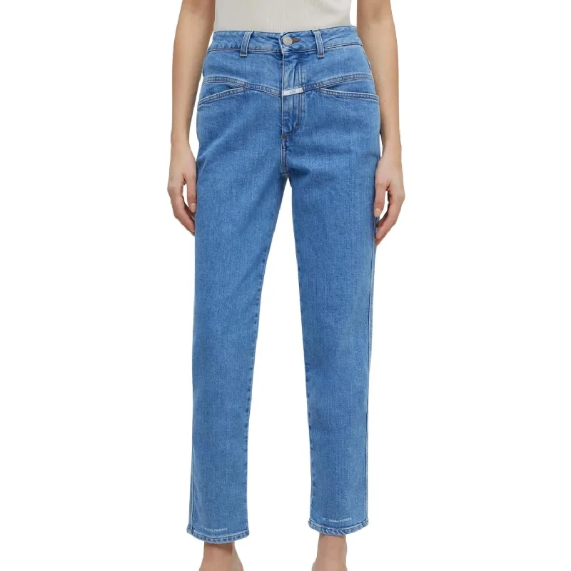 Pedal Pusher Jean In Mid Blue Trendy Plus Size Jeans