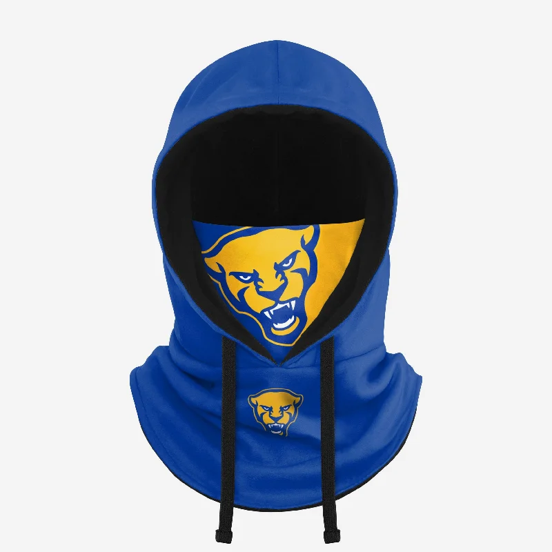 Pittsburgh Panthers Drawstring Hooded Gaiter Hoodie with Button Classic Timeless