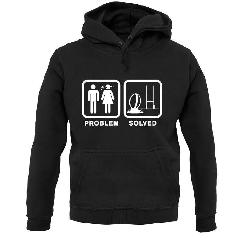Problem Solved Rugby Unisex Hoodie Hoodie with Applique Textured Unique