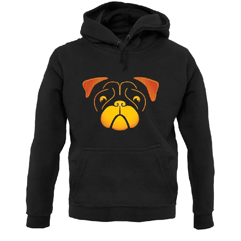 Pug Face Pumpkin Carving Unisex Hoodie Hoodie with Embroidery Detailed Premium