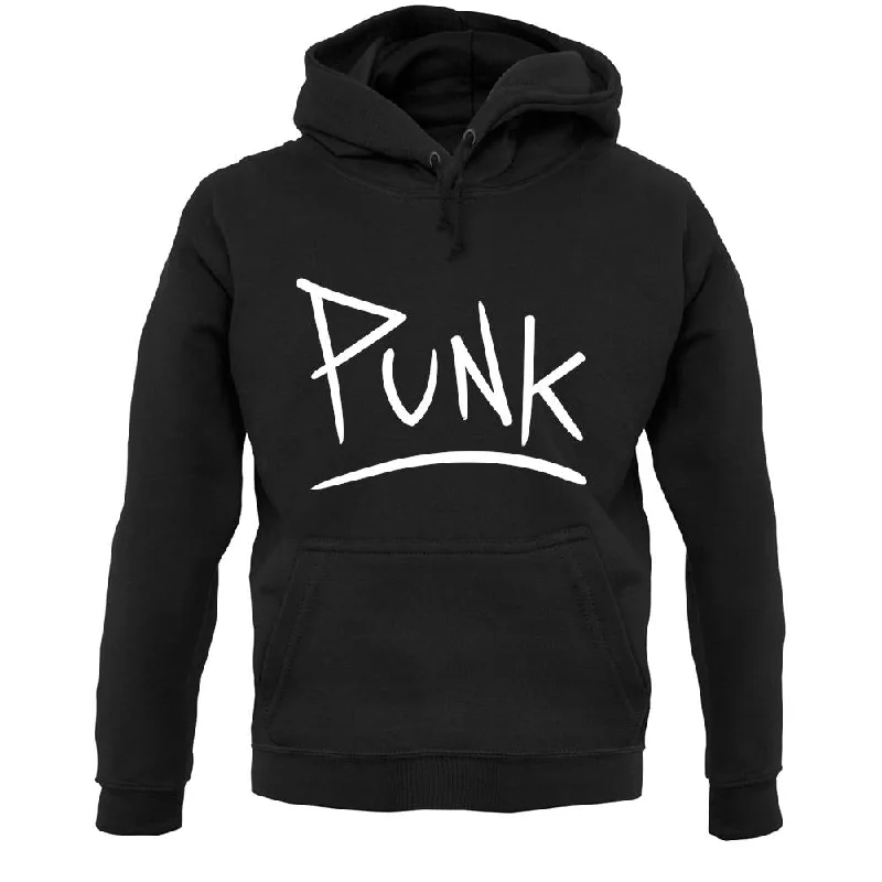 Punk Unisex Hoodie Hoodie with Hem Embroidery Detailed Premium