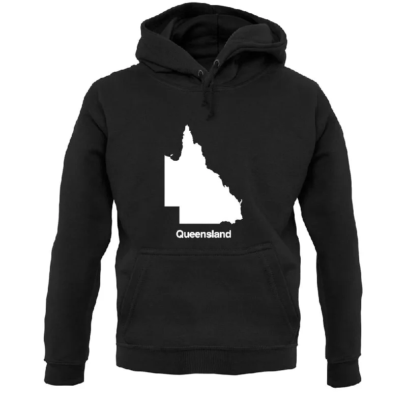 Queensland Silhouette Unisex Hoodie Hoodie with Front Slit Layering Stylish