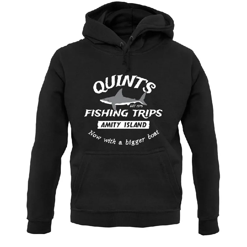 Quints Fishing Trips Unisex Hoodie Hoodie with Toggle Buttons Decorative Unique