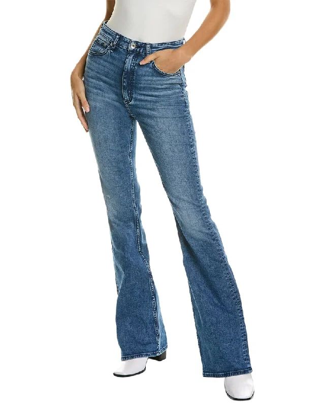 rag & bone Casey Malibu High-Rise Flare Jean Chic Double Waistband Jeans