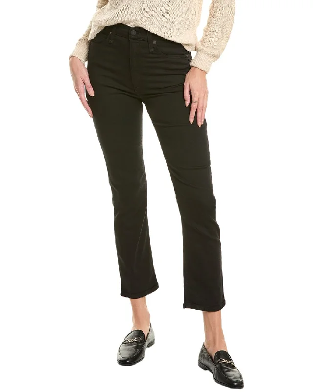 rag & bone Fern Black High-Rise Slim Jean Trendy Bootcut High-Waisted Jeans