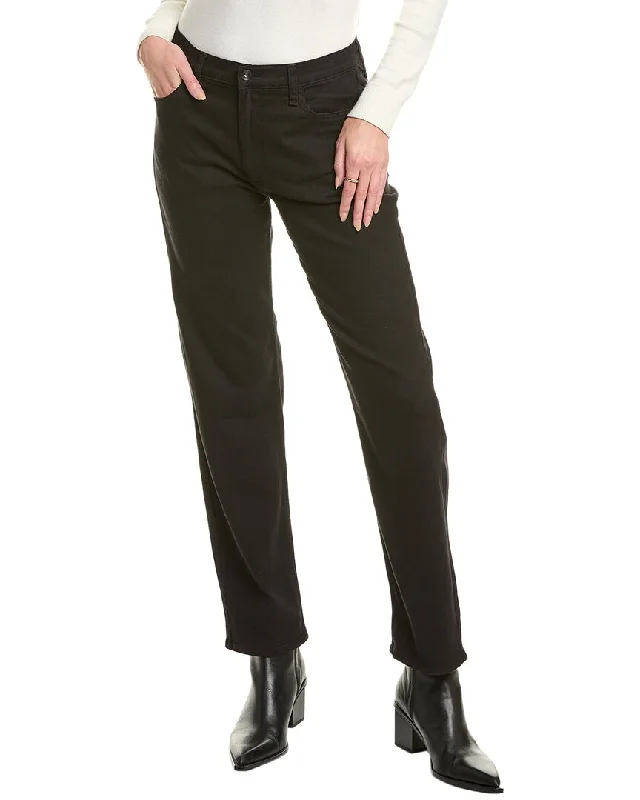 rag & bone Hatti Black Rinse Straight Jean Trendy Wide-Legged High-Waist Jeans