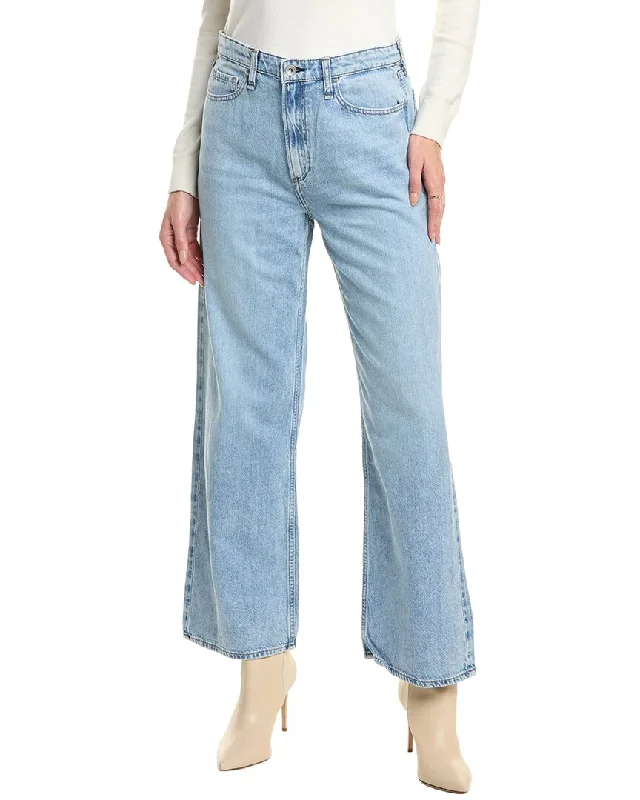 rag & bone Lori Light Acid Wash Wide Leg Jean Fashionable Button-Front Jeans