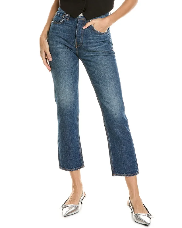 rag & bone Maya High-Rise Charlock Ankle Slim Jean Trendy Flared Leg Jeans