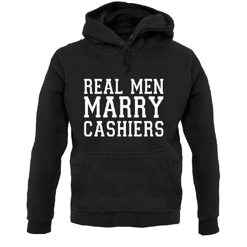 Real Men Marry Cashiers Unisex Hoodie Hoodie with Sequins Glamorous Eye-catching