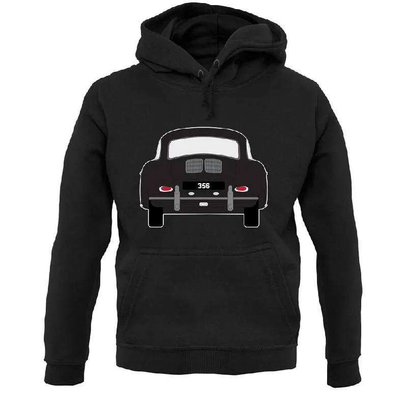 Rear View Black 356 Unisex Hoodie Hoodie with Crew Neck Simple Timeless