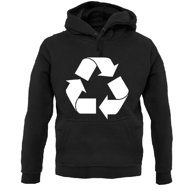Recycling Symbol Unisex Hoodie Hoodie with Elastic Cuffs Stretchable Comfortable