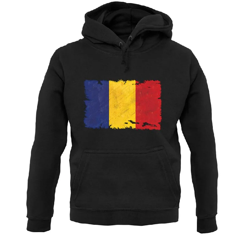 Romania Grunge Style Flag Unisex Hoodie Hoodie with Lace Feminine Delicate