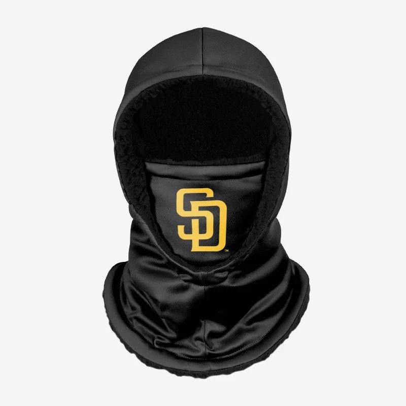 San Diego Padres Black Hooded Gaiter Hoodie with Hem Elastic Stretchable Comfortable San Diego Padres Black Hooded Gaiter Hoodie with Hem Elastic Stretchable Comfortable