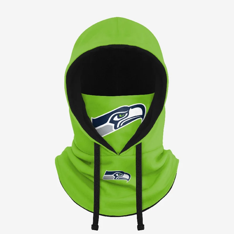 Seattle Seahawks Alternate Team Color Drawstring Hooded Gaiter Hoodie with Hem Drawcord Adjustable Customizable Seattle Seahawks Alternate Team Color Drawstring Hooded Gaiter Hoodie with Hem Drawcord Adjustable Customizable