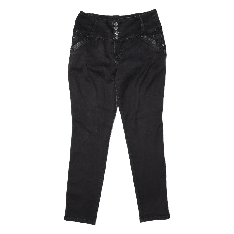 SEVEN7 High Waist Jeans Black Denim Slim Skinny Womens W32 L30 Trendy Colored Denim Jeans SEVEN7 High Waist Jeans Black Denim Slim Skinny Womens W32 L30 Trendy Colored Denim Jeans