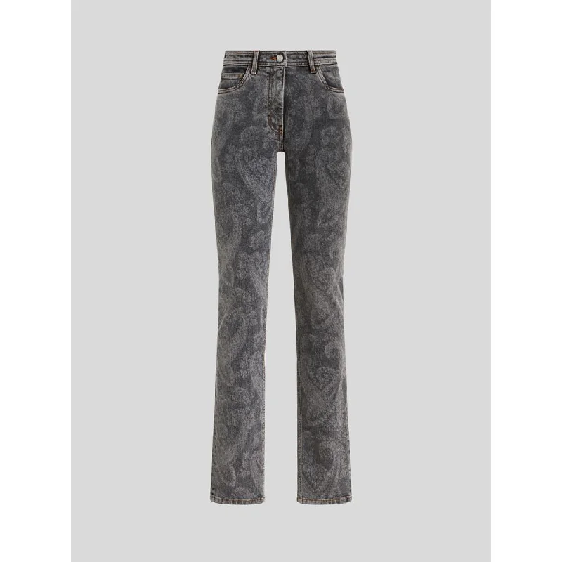 SKINNY JEANS WITH PAISLEY Stylish Cargo Style Jeans