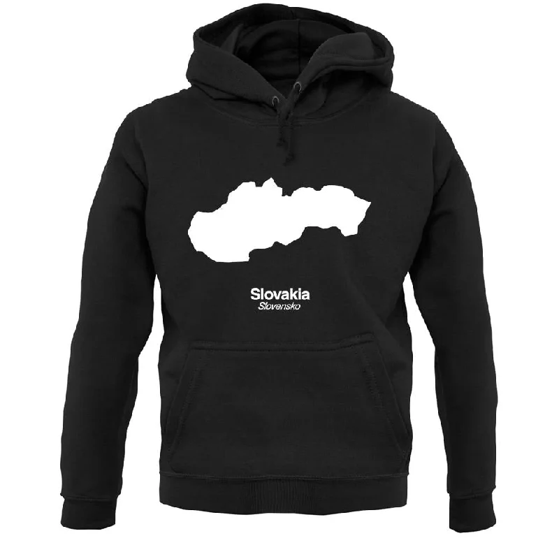 Slovakia Silhouette Unisex Hoodie Hoodie with Hem Applique Textured Unique