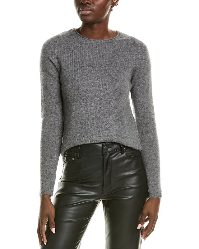 sofiacashmere Relaxed Crewneck Cashmere Sweater Thin Thick Dense