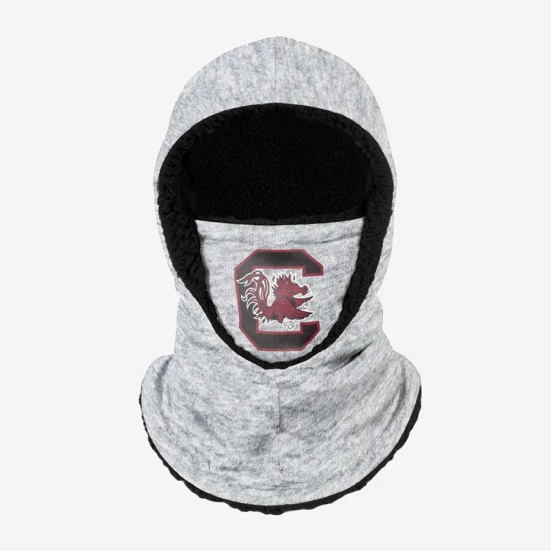 South Carolina Gamecocks Heather Grey Big Logo Hooded Gaiter Hoodie with Patch Decorative Personalized