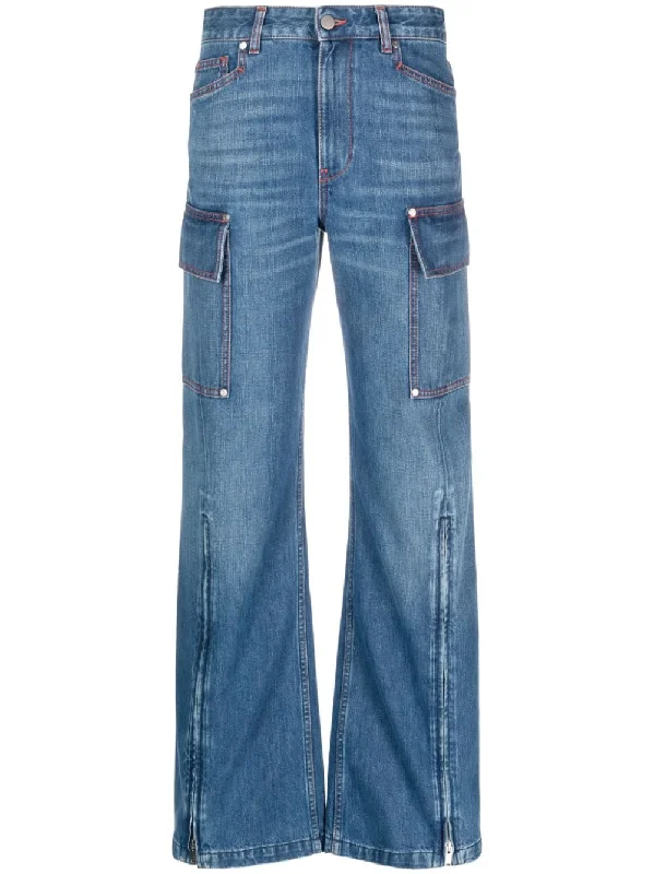 Stella Mccartney Jeans Blue Trendy Pleated Waist Jeans