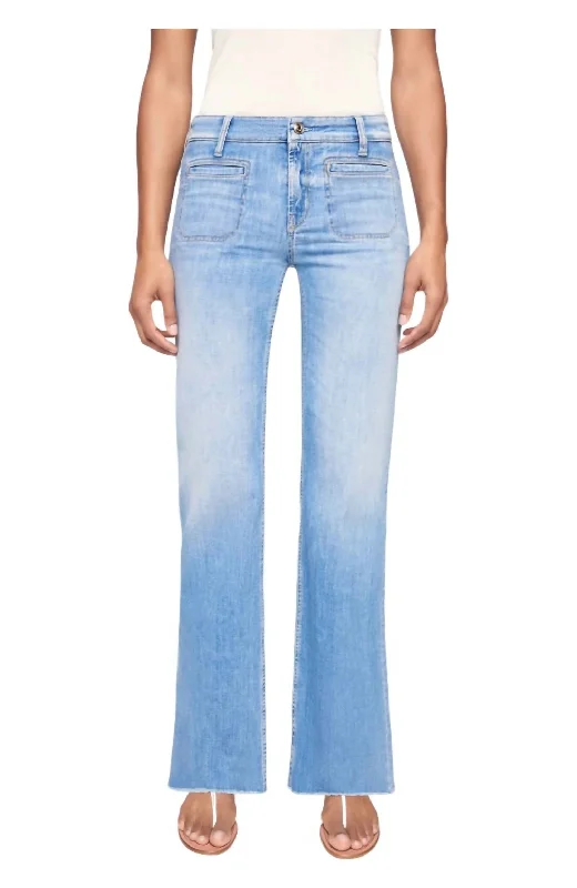 Tess Jeans In Summer Contrast Trendy Button-Up High-Waist Jeans