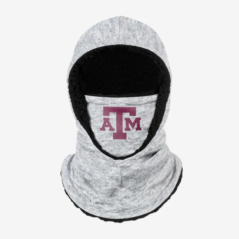 Texas A&M Aggies Heather Grey Big Logo Hooded Gaiter Hoodie with Oversized Fit Loose Comfortable Texas A&M Aggies Heather Grey Big Logo Hooded Gaiter Hoodie with Oversized Fit Loose Comfortable