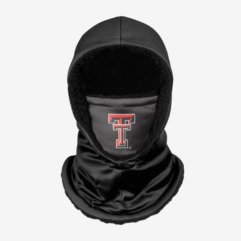 Texas Tech Red Raiders Black Hooded Gaiter Hoodie with Hidden Zipper Minimalist Clean Texas Tech Red Raiders Black Hooded Gaiter Hoodie with Hidden Zipper Minimalist Clean