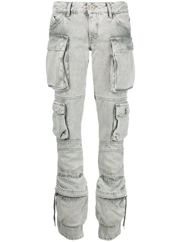 The Attico Jeans Grey Comfortable Stretch Fit Jeans