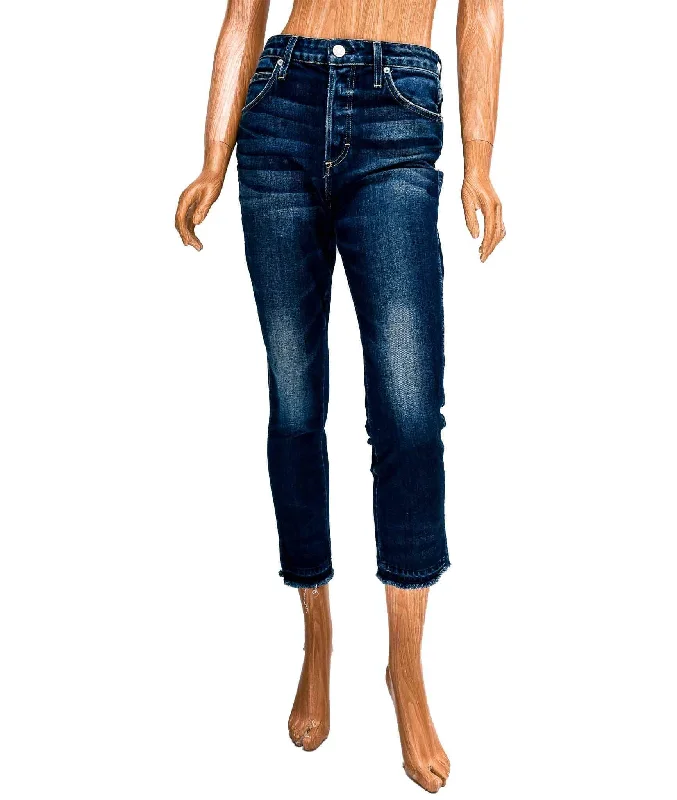 The Babe Button-Up Straight Leg Jeans Trendy Classic Fit Jeans