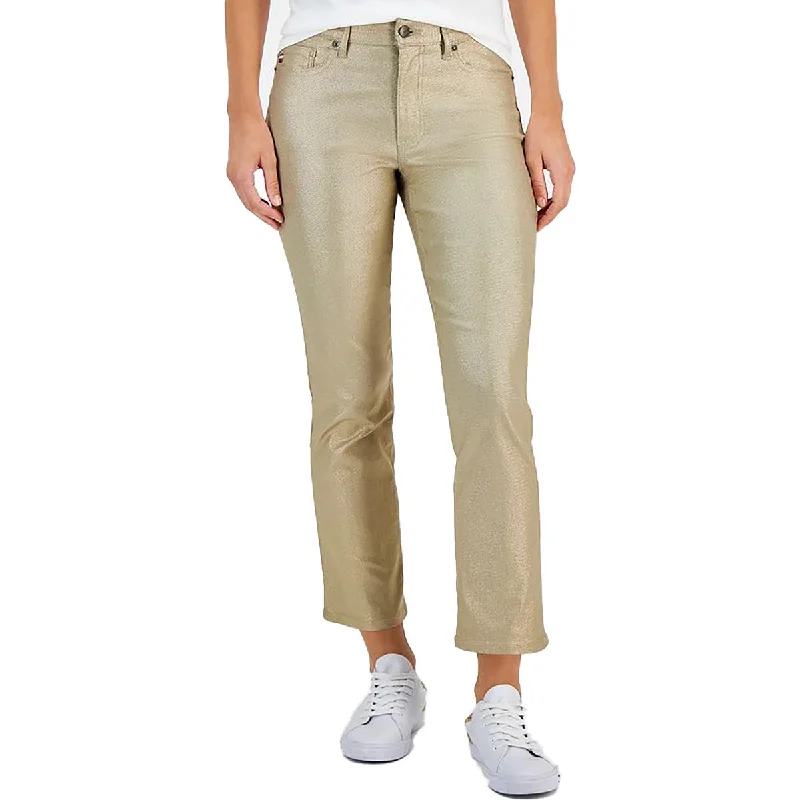 Tommy Hilfiger Womens Plus Metallic High Rise Skinny Jeans Trendy Paperbag Waist Jeans Tommy Hilfiger Womens Plus Metallic High Rise Skinny Jeans Trendy Paperbag Waist Jeans